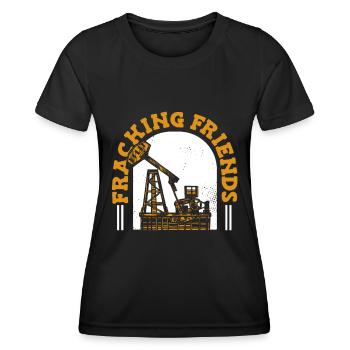 Oilfield Oil Rig Fracking - Women's Functional T-Shirt - black - Front - AI Model Female 172 light (172cm)