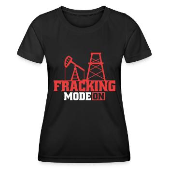 Oilfield Oil Rig Fracking - Women's Functional T-Shirt - black - Front - AI Model Female 172 light (172cm)