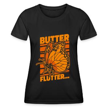 Papillons de jardin de papillons - T-shirt sport Femme - noir - Devant - AI Model Female 172 light (172cm)