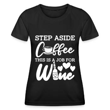 Wein Winzer Kaffee Wein - Frauen Funktions-T-Shirt - Schwarz - Vorne - AI Model Female 172 light (172cm)