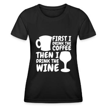 Café Café Café Vin - T-shirt sport Femme - noir - Devant - AI Model Female 172 light (172cm)