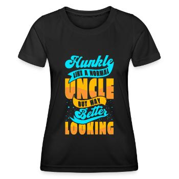 Onkel - Frauen Funktions-T-Shirt - Schwarz - Vorne - AI Model Female 172 light (172cm)