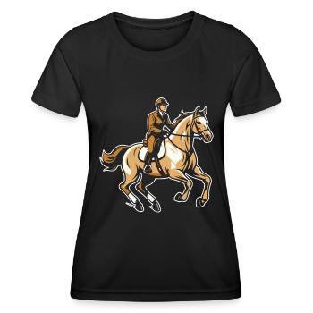 Pferd Reitsport - Frauen Funktions-T-Shirt - Schwarz - Vorne - AI Model Female 172 light (172cm)