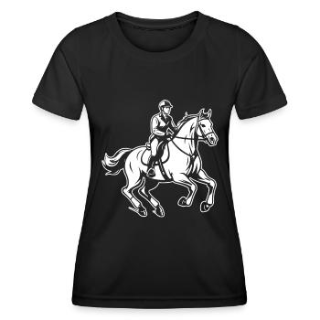 Sports équestres équestres à cheval - T-shirt sport Femme - noir - Devant - AI Model Female 172 light (172cm)