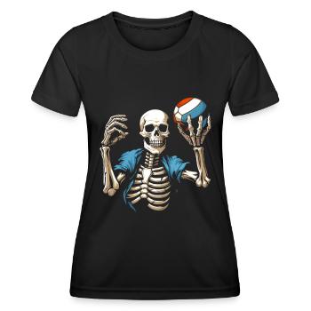 Volleyball Volleyballer Skelett - Frauen Funktions-T-Shirt - Schwarz - Vorne - AI Model Female 172 light (172cm)
