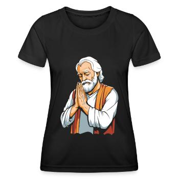 Christian Christianity Praying - Women's Functional T-Shirt - black - Front - AI Model Female 172 light (172cm)