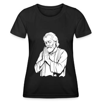 Christianisme chrétien priant - T-shirt sport Femme - noir - Devant - AI Model Female 172 light (172cm)