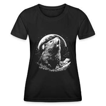 Cochon d’Inde Cochon d’Inde - T-shirt sport Femme - noir - Devant - AI Model Female 172 light (172cm)