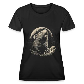 Guinea Pig Guinea Pig Moon - Women's Functional T-Shirt - black - Front - AI Model Female 172 light (172cm)