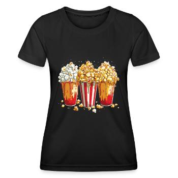 Pop-corn - T-shirt sport Femme - noir - Devant - AI Model Female 172 light (172cm)