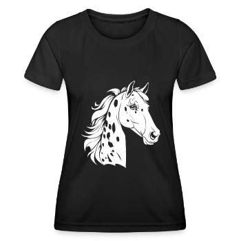 Sports équestres équestres à cheval - T-shirt sport Femme - noir - Devant - AI Model Female 172 light (172cm)