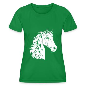 Horse Equestrian Sports - Women's Functional T-Shirt - kelly green - Front - AI Model Female 172 dark (172cm)