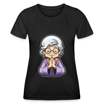 Christianisme Chrétien Mamie - T-shirt sport Femme - noir - Devant - AI Model Female 172 light (172cm)