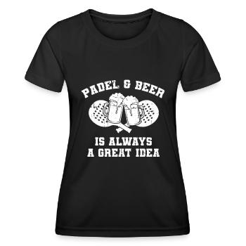 Bière de padel - T-shirt sport Femme - noir - Devant - AI Model Female 172 light (172cm)