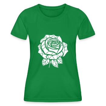 Red Rose Goth - Women's Functional T-Shirt - kelly green - Front - AI Model Female 172 dark (172cm)