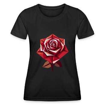 Rose rouge Goth - T-shirt sport Femme - noir - Devant - AI Model Female 172 light (172cm)