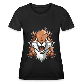 Écureuil en colère - T-shirt sport Femme - noir - Devant - AI Model Female 172 light (172cm)