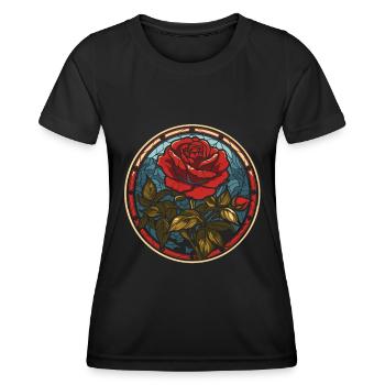 Red Rose Goth - Women's Functional T-Shirt - black - Front - AI Model Female 172 light (172cm)