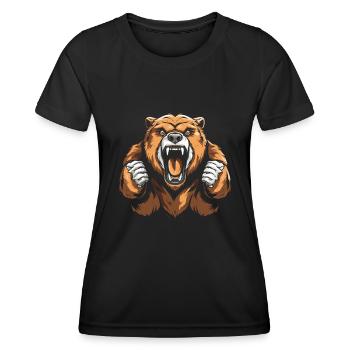 Bear Brown Bear Angry - Women's Functional T-Shirt - black - Front - AI Model Female 172 light (172cm)