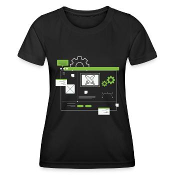 Développeur, Codeur, Programmeur - T-shirt sport Femme - noir - Devant - AI Model Female 172 light (172cm)