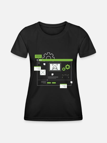 Développeur, Codeur, Programmeur - T-shirt sport Femme - noir