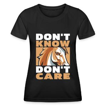Horse Equestrian Funny Dont Know Don't Care - Women's Functional T-Shirt - black - Front - AI Model Female 172 light (172cm)