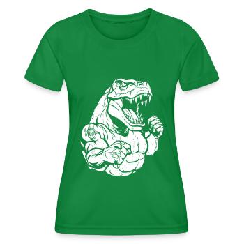 Trex T Rex Dino biceps tatouage j’aime maman - T-shirt sport Femme - vert - Devant - AI Model Female 172 dark (172cm)