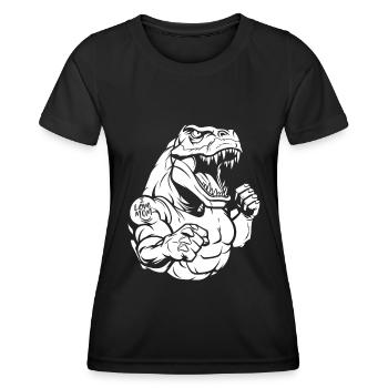 Trex T Rex Dino biceps tatouage j’aime maman - T-shirt sport Femme - noir - Devant - AI Model Female 172 light (172cm)