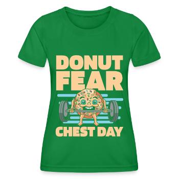 Donut Fitness Witzig Donut Gym - Frauen Funktions-T-Shirt - Kelly Green - Vorne - AI Model Female 172 dark (172cm)