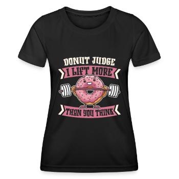 Donut Fitness Funny Donut Gym - Women's Functional T-Shirt - black - Front - AI Model Female 172 light (172cm)