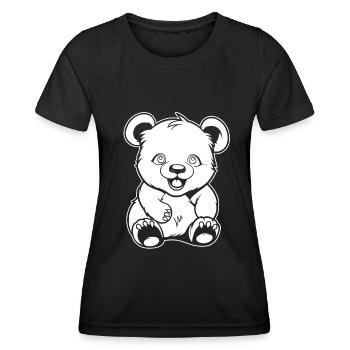 Großer Panda Pandabär Lächelnd - Frauen Funktions-T-Shirt - Schwarz - Vorne - AI Model Female 172 light (172cm)