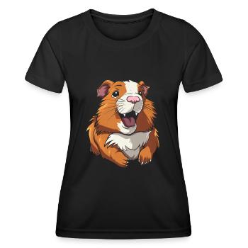 Guinea Pig Guinea Pig Smiling - Women's Functional T-Shirt - black - Front - AI Model Female 172 light (172cm)