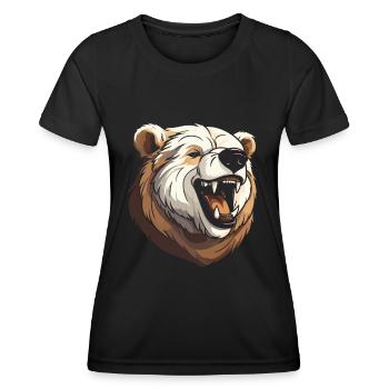 Bear Brown Bear Smiling - Women's Functional T-Shirt - black - Front - AI Model Female 172 light (172cm)
