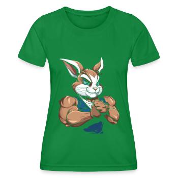 Fitness Lapin - T-shirt sport Femme - vert - Devant - AI Model Female 172 dark (172cm)