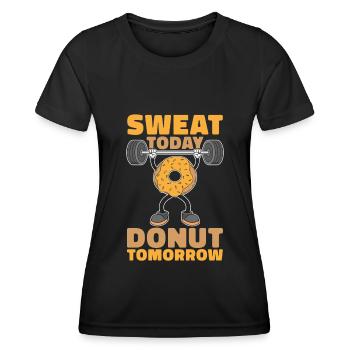 Donut Fitness Donut Gym - T-shirt sport Femme - noir - Devant - AI Model Female 172 light (172cm)