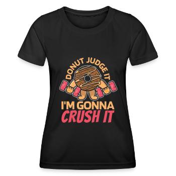 Donut Fitness Donut Gym - T-shirt sport Femme - noir - Devant - AI Model Female 172 light (172cm)