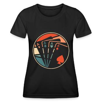 Poker - Frauen Funktions-T-Shirt - Schwarz - Vorne - AI Model Female 172 light (172cm)