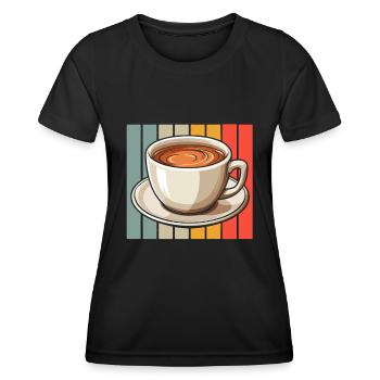 Café Café - T-shirt sport Femme - noir - Devant - AI Model Female 172 light (172cm)