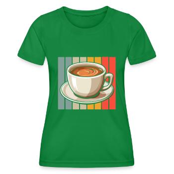 Coffee Cafe - Women's Functional T-Shirt - kelly green - Front - AI Model Female 172 dark (172cm)