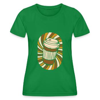 Coffee Cafe - Women's Functional T-Shirt - kelly green - Front - AI Model Female 172 dark (172cm)