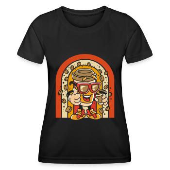 Café Café - T-shirt sport Femme - noir - Devant - AI Model Female 172 light (172cm)
