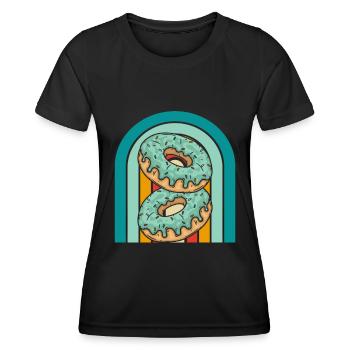 Donut - Frauen Funktions-T-Shirt - Schwarz - Vorne - AI Model Female 172 light (172cm)