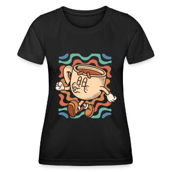 Café Café - T-shirt sport Femme - noir - Devant - AI Model Female 172 light (172cm)