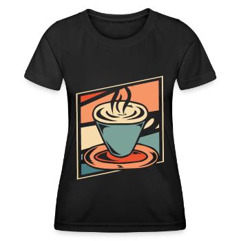 Café Café - T-shirt sport Femme - noir - Devant - AI Model Female 172 light (172cm)