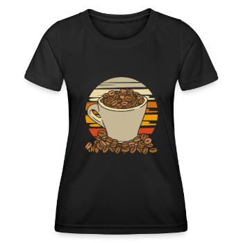 Café Café - T-shirt sport Femme - noir - Devant - AI Model Female 172 light (172cm)