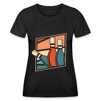 Bowling Bowlen Bowler - Frauen Funktions-T-Shirt - Schwarz - Vorne - AI Model Female 172 light (172cm)
