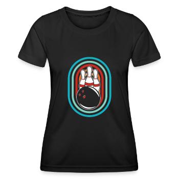 Bowling Bowlen Bowler - Frauen Funktions-T-Shirt - Schwarz - Vorne - AI Model Female 172 light (172cm)