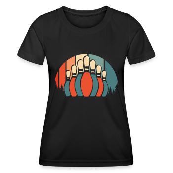 Bowling Bowlen Bowler - Frauen Funktions-T-Shirt - Schwarz - Vorne - AI Model Female 172 light (172cm)