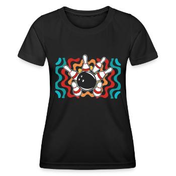 Bowling Bowlen Bowler - Frauen Funktions-T-Shirt - Schwarz - Vorne - AI Model Female 172 light (172cm)
