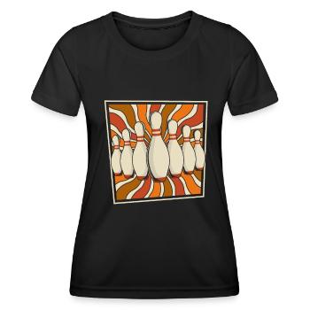 Bowling Bowlen Bowler - Frauen Funktions-T-Shirt - Schwarz - Vorne - AI Model Female 172 light (172cm)